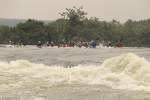 Kayakers in Uganda on the White Nile