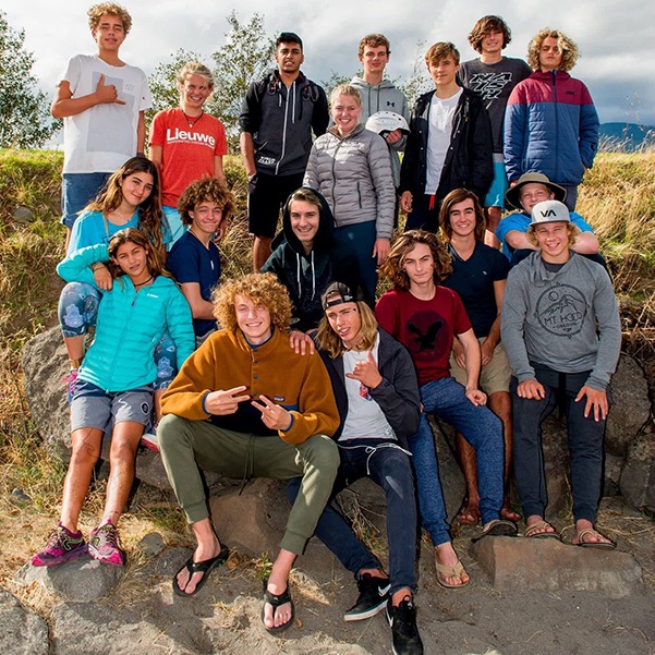 A photo of Kiteboarding students at camp