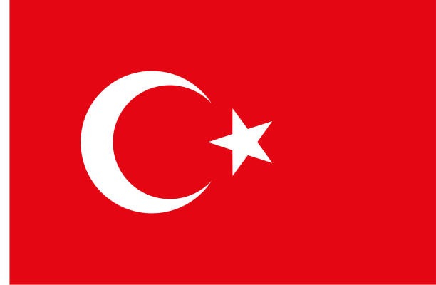turkish flag correct proportions vector