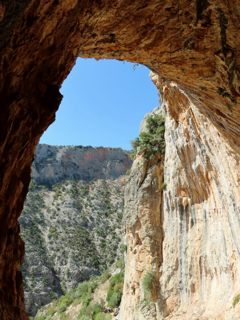 A natural rock arch on the coast of Greece